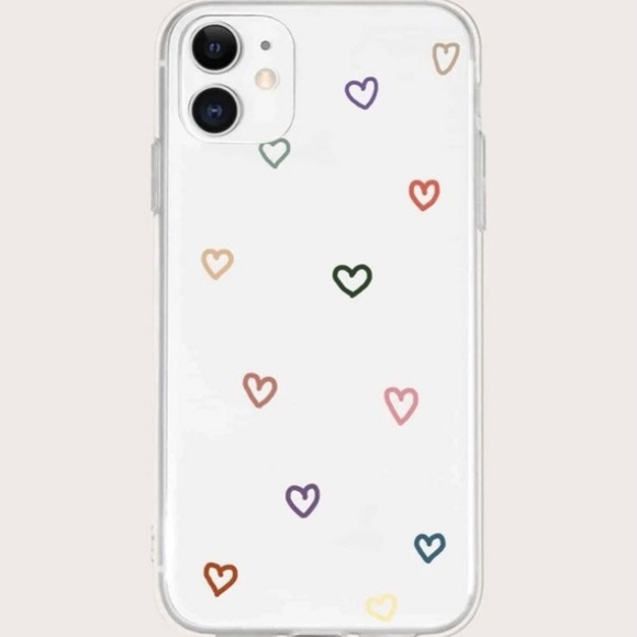 Cell Phones & Accessories Heart Pattern Clear Iphone 13 Case New